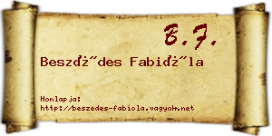 Beszédes Fabióla névjegykártya
